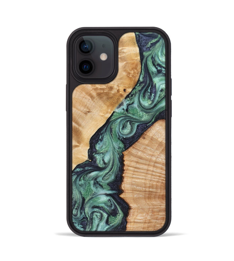 iPhone 12 Wood Phone Case - Briella (Green, 825350)