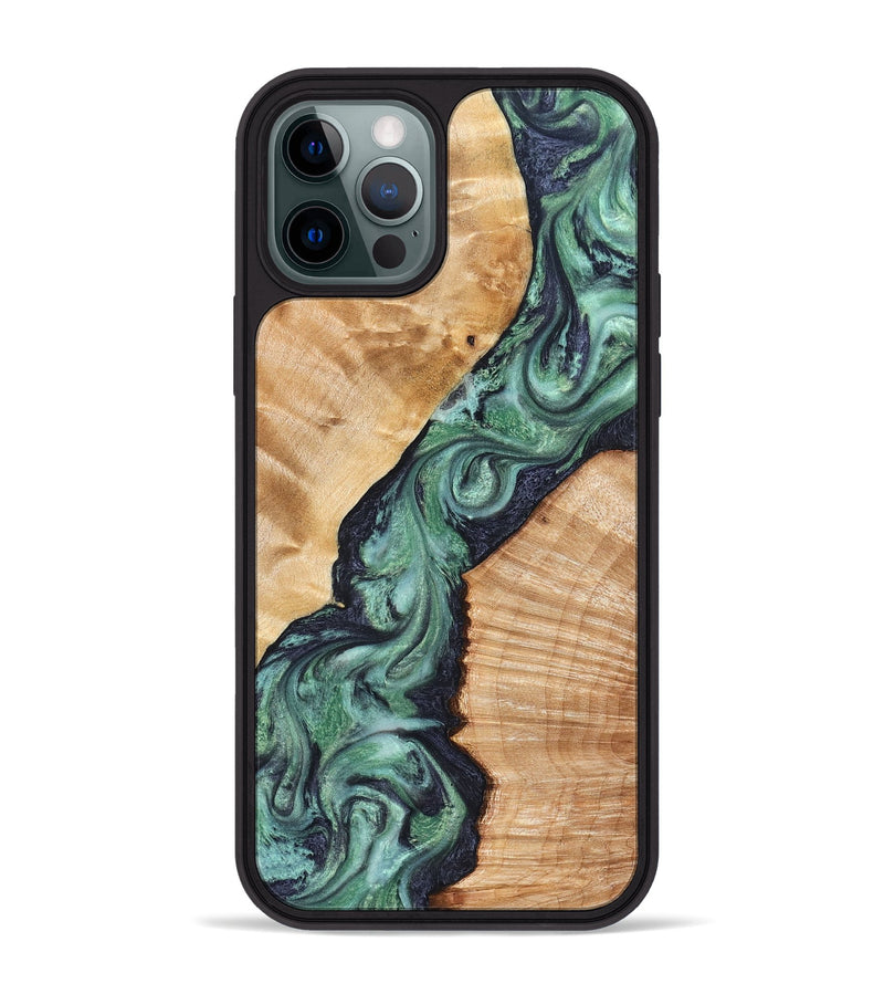 iPhone 12 Pro Max Wood Phone Case - Briella (Green, 825350)