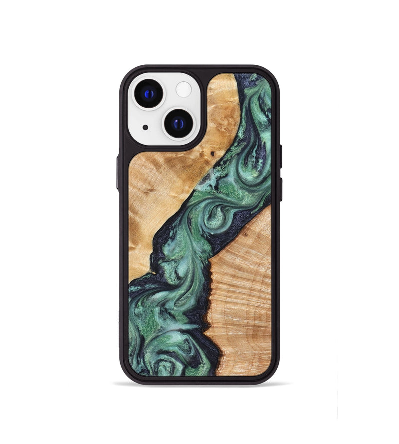 iPhone 13 mini Wood Phone Case - Briella (Green, 825350)