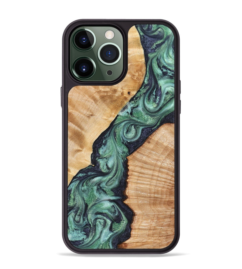 iPhone 13 Pro Max Wood Phone Case - Briella (Green, 825350)