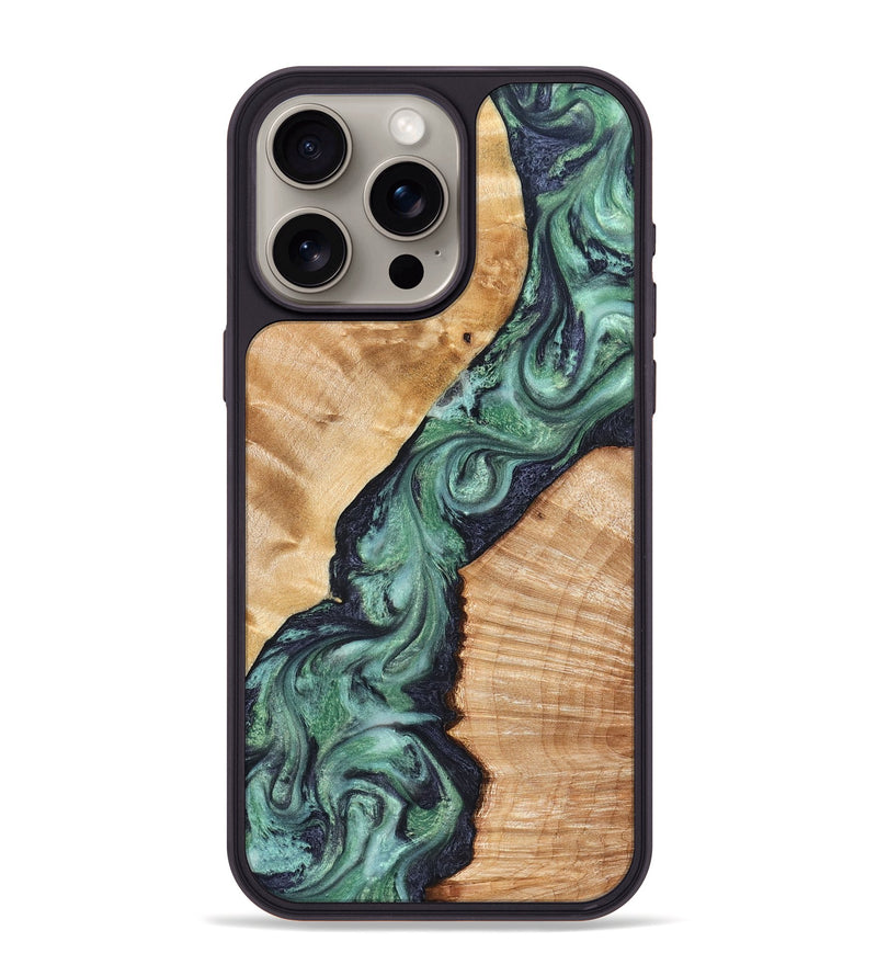 iPhone 15 Pro Max Wood Phone Case - Briella (Green, 825350)