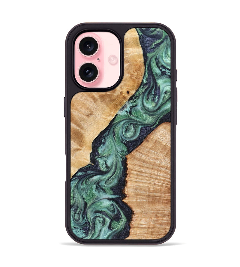 iPhone 16 Wood Phone Case - Briella (Green, 825350)