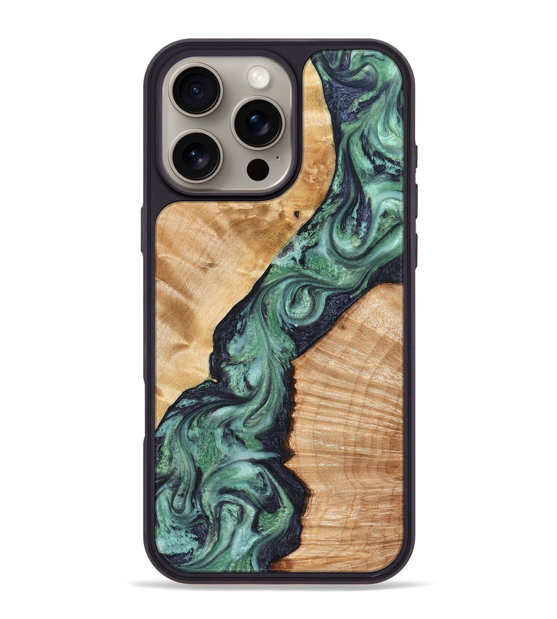 iPhone 16 Pro Max Wood Phone Case - Briella (Green, 825350)