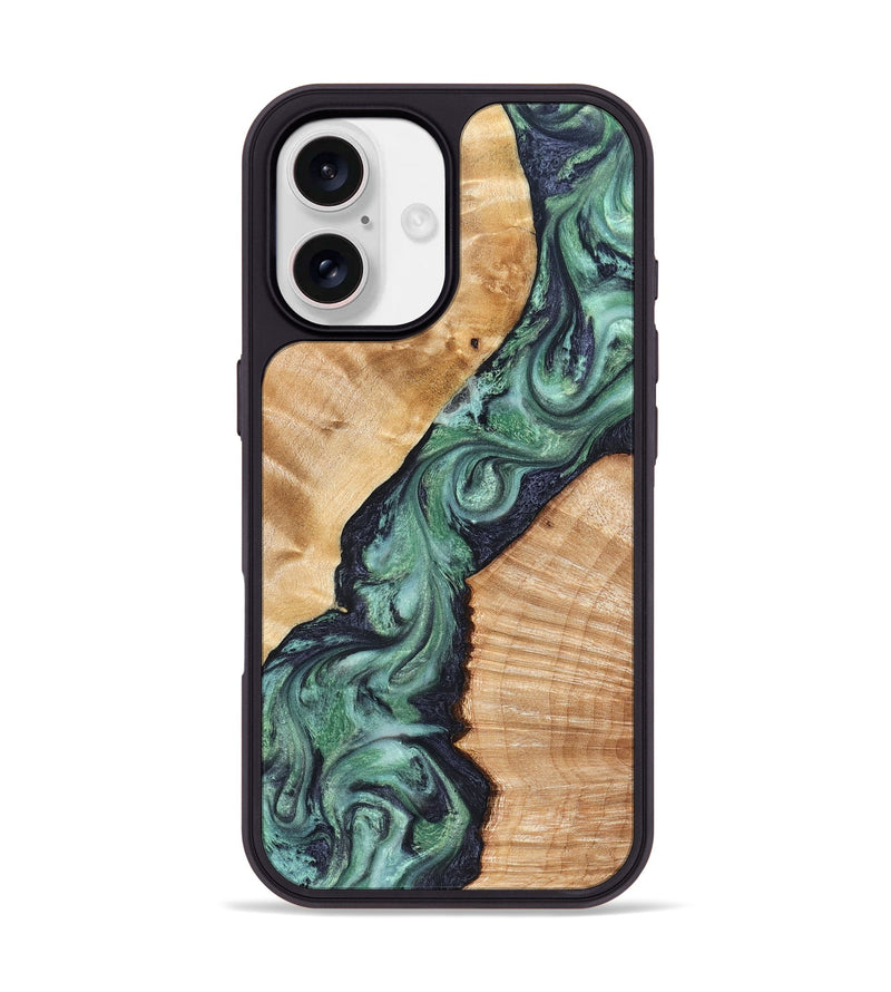 iPhone 17 Wood Phone Case - Briella (Green, 825350)