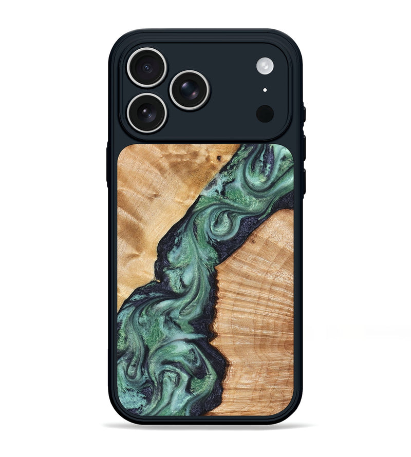 iPhone 17 Pro Max Wood Phone Case - Briella (Green, 825350)