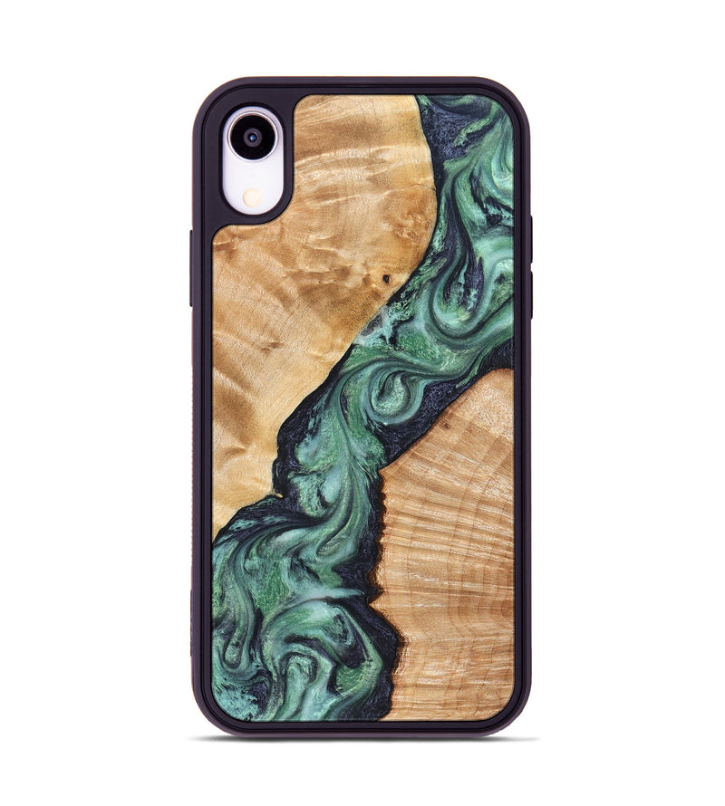 iPhone Xr Wood Phone Case - Briella (Green, 825350)