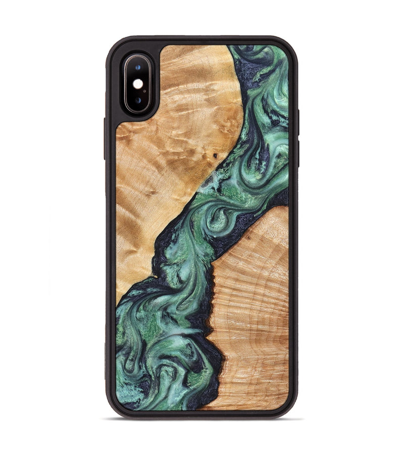 iPhone Xs Max Wood Phone Case - Briella (Green, 825350)