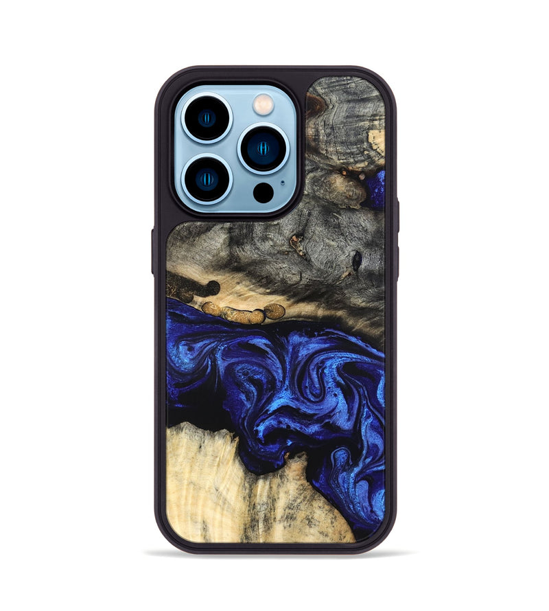 iPhone 14 Pro Wood Phone Case - Collins (Blue, 825352)