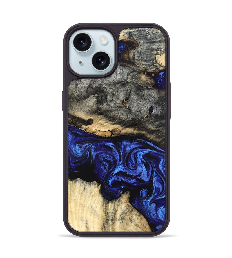 iPhone 15 Wood Phone Case - Collins (Blue, 825352)
