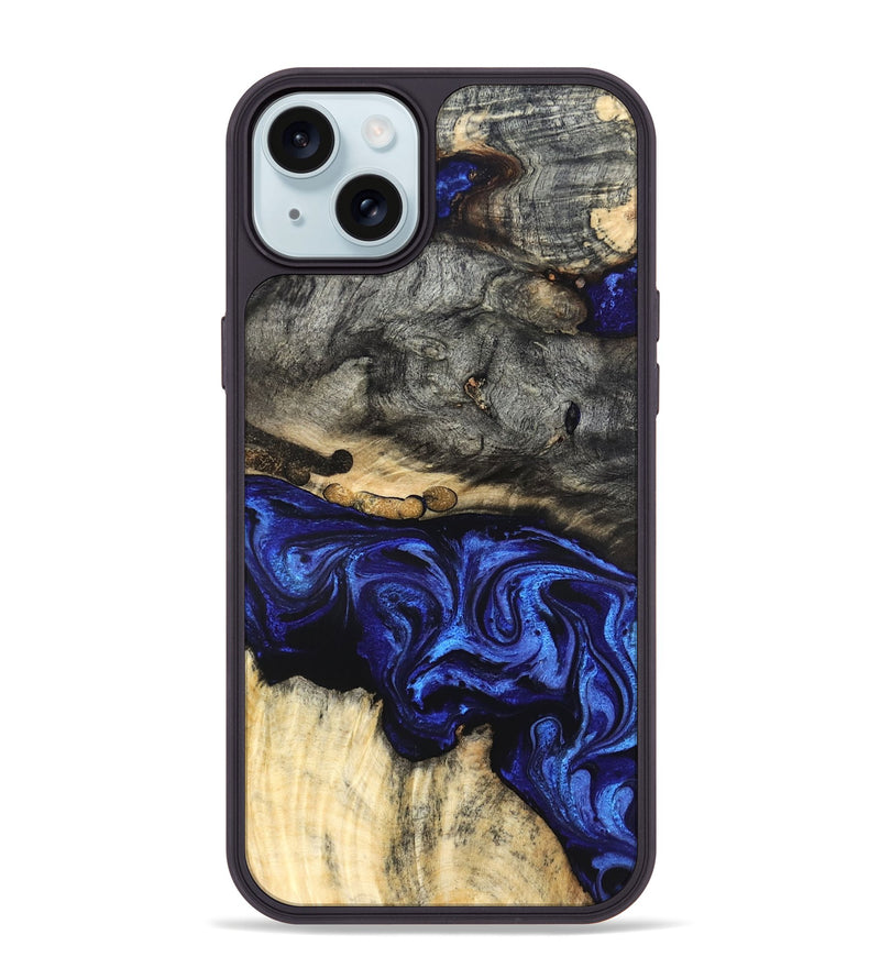 iPhone 15 Plus Wood Phone Case - Collins (Blue, 825352)