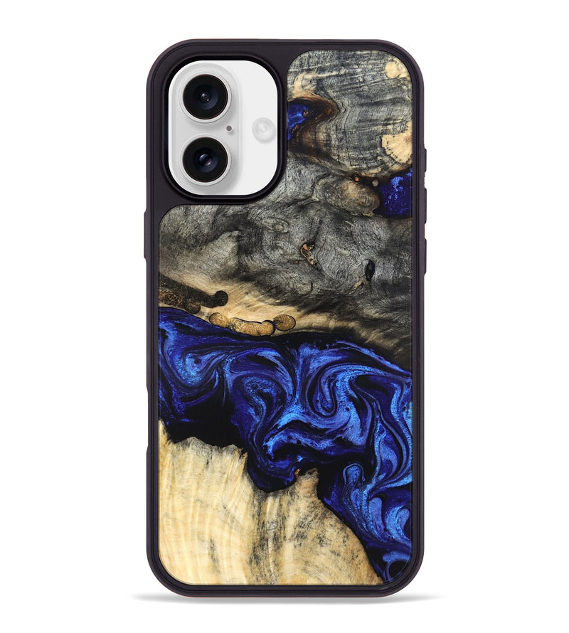 iPhone 16 Plus Wood Phone Case - Collins (Blue, 825352)