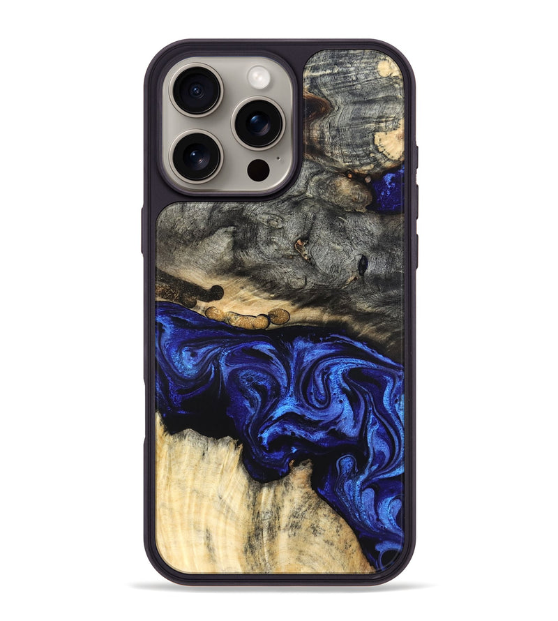 iPhone 16 Pro Max Wood Phone Case - Collins (Blue, 825352)