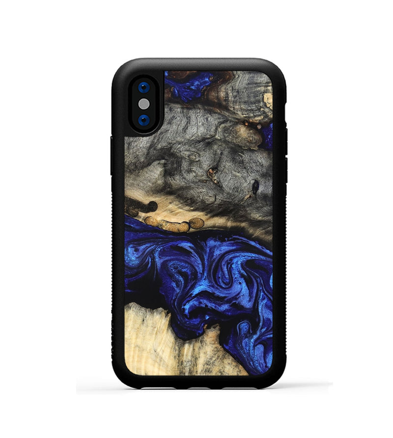 iPhone Xs Wood Phone Case - Collins (Blue, 825352)