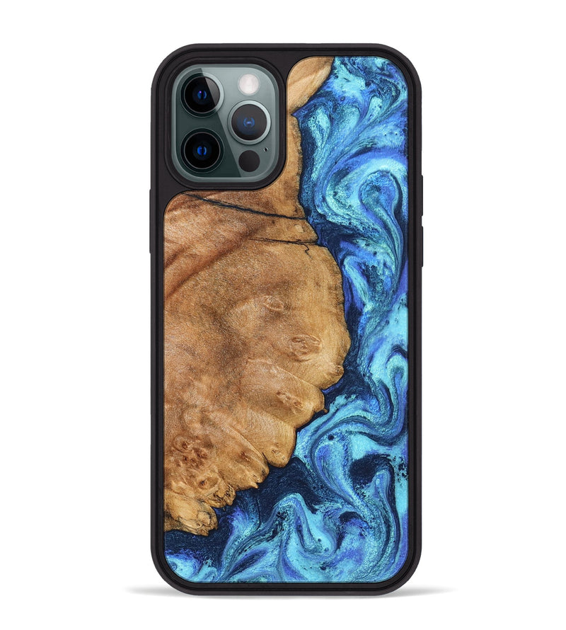 iPhone 12 Pro Max Wood Phone Case - Jax (Blue, 825353)