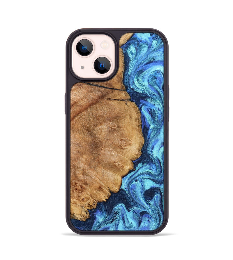 iPhone 14 Wood Phone Case - Jax (Blue, 825353)