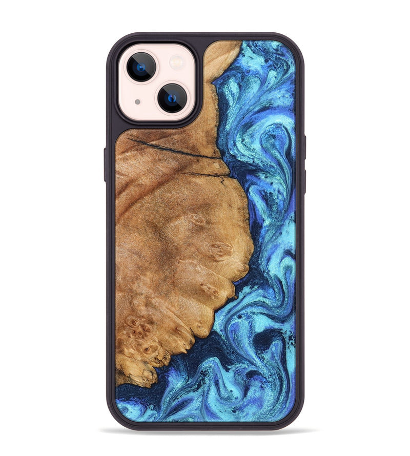 iPhone 14 Plus Wood Phone Case - Jax (Blue, 825353)