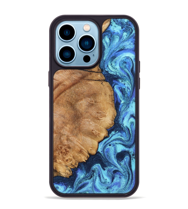 iPhone 14 Pro Max Wood Phone Case - Jax (Blue, 825353)