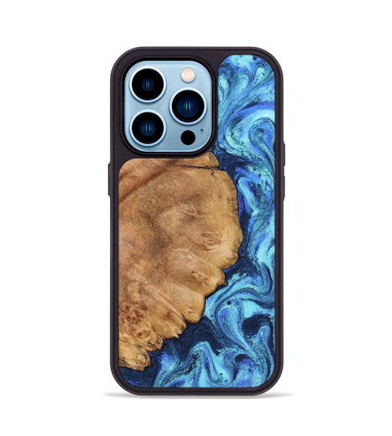 iPhone 14 Pro Wood Phone Case - Jax (Blue, 825353)