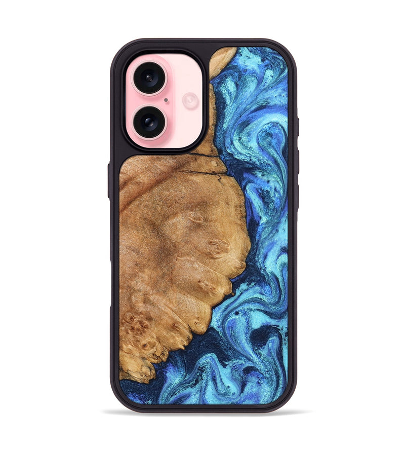 iPhone 16 Wood Phone Case - Jax (Blue, 825353)