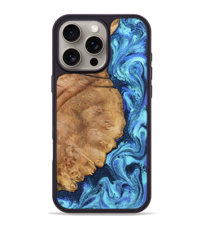 iPhone 16 Pro Max Wood Phone Case - Jax (Blue, 825353)
