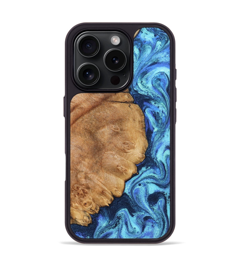 iPhone 16 Pro Wood Phone Case - Jax (Blue, 825353)