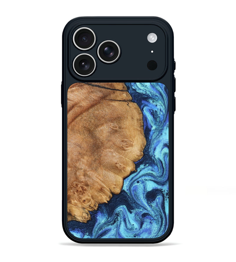 iPhone 17 Pro Max Wood Phone Case - Jax (Blue, 825353)