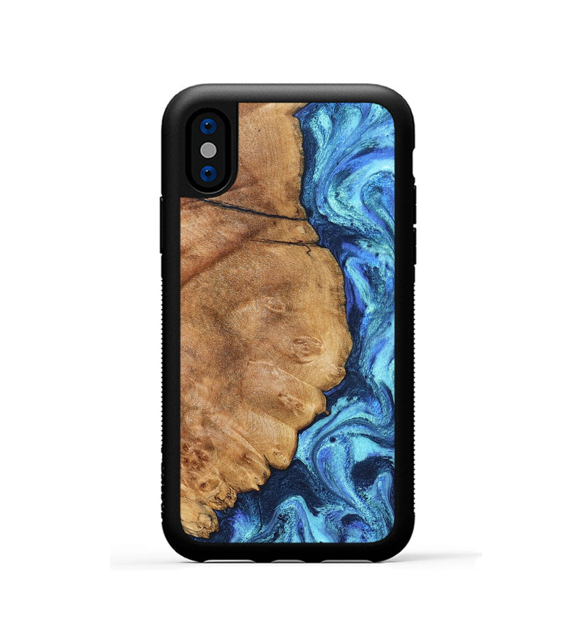 iPhone Xs Wood Phone Case - Jax (Blue, 825353)