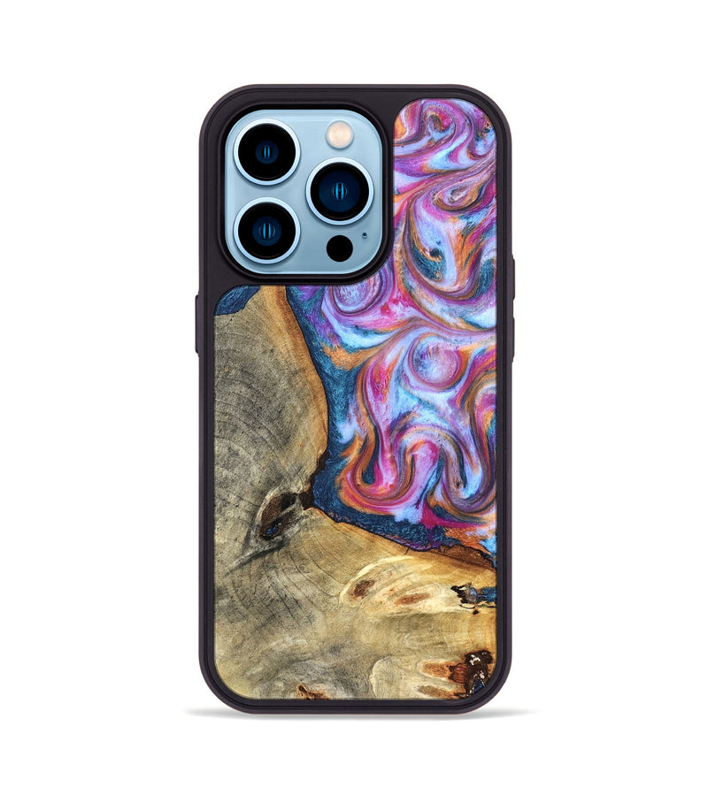 iPhone 14 Pro Wood Phone Case - Gustave (Blue, 825355)