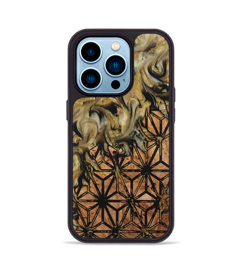 iPhone 14 Pro Wood Phone Case - Rusty (Pattern, 825357)