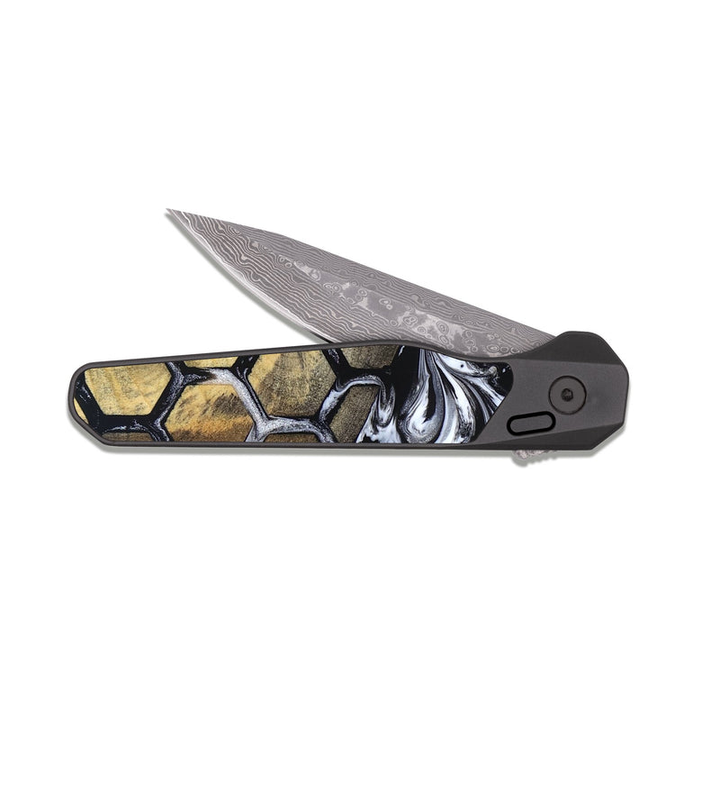 EDC Dark Damascus Wood Pocket Knife - Jamey (Pattern, 825359)