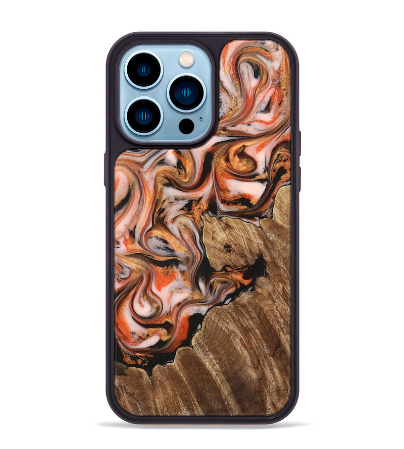 iPhone 14 Pro Max Wood Phone Case - Averi (Red, 825366)