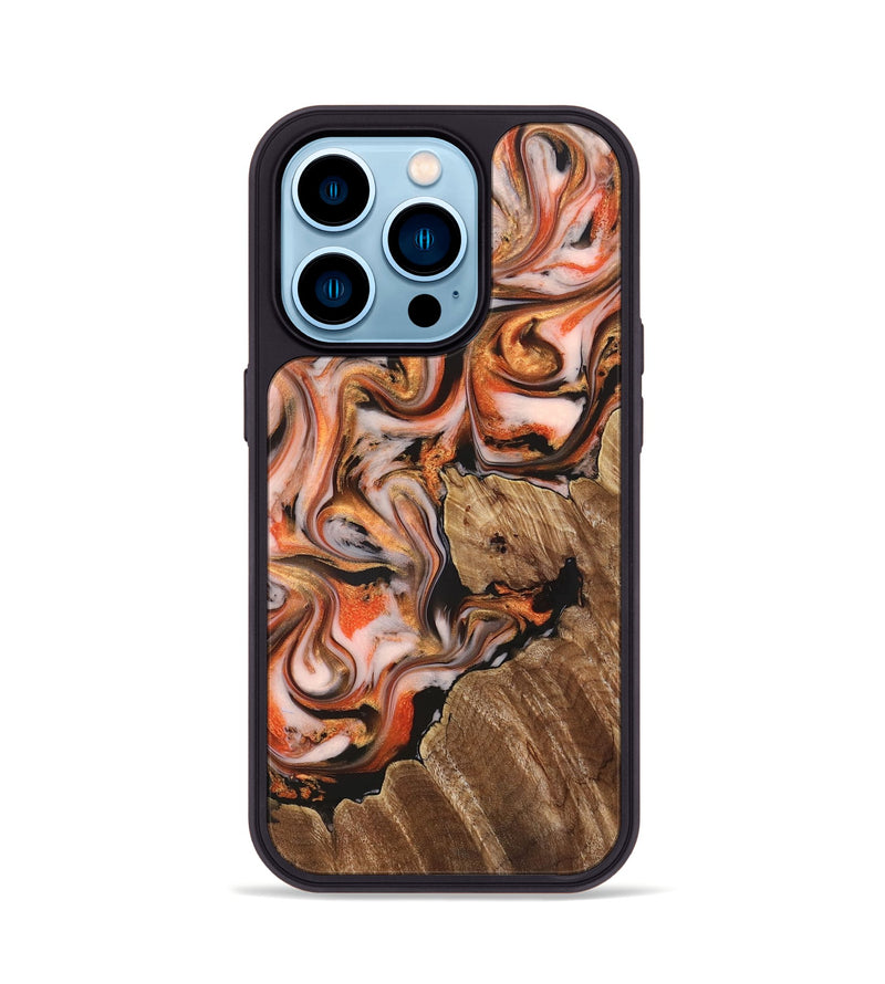 iPhone 14 Pro Wood Phone Case - Averi (Red, 825366)