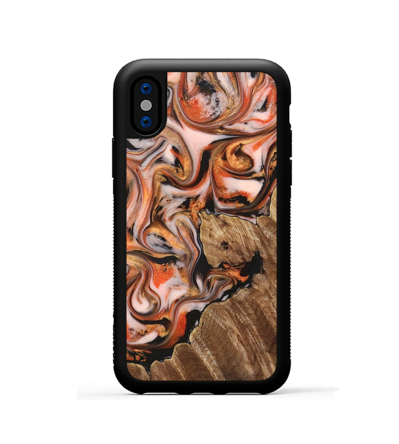 iPhone Xs Wood Phone Case - Averi (Red, 825366)