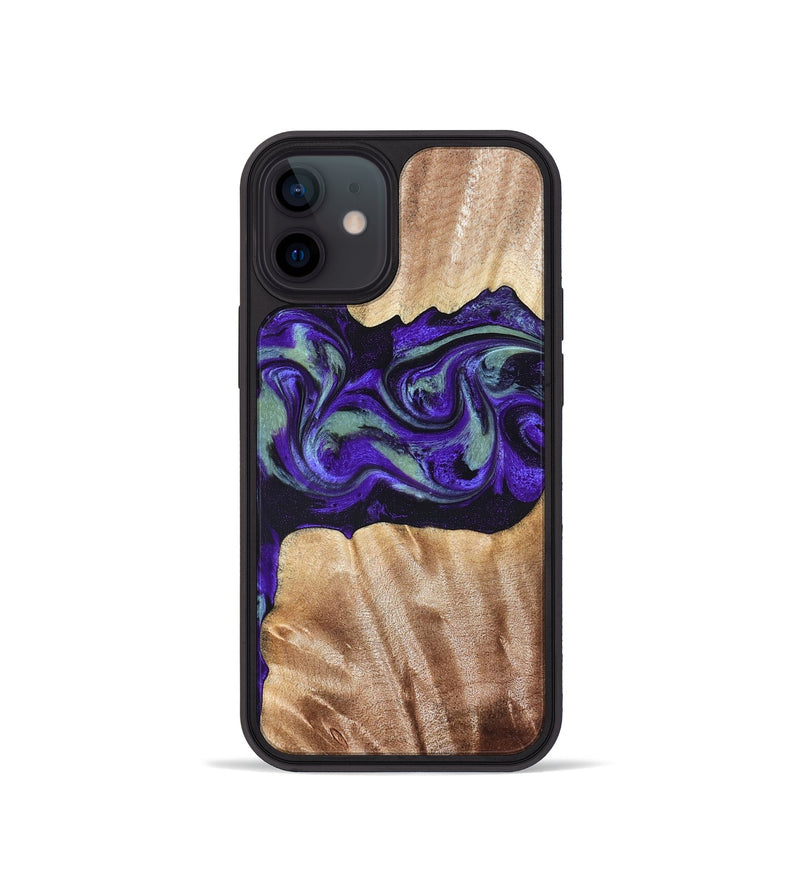 iPhone 12 mini Wood Phone Case - Anika (Purple, 825368)