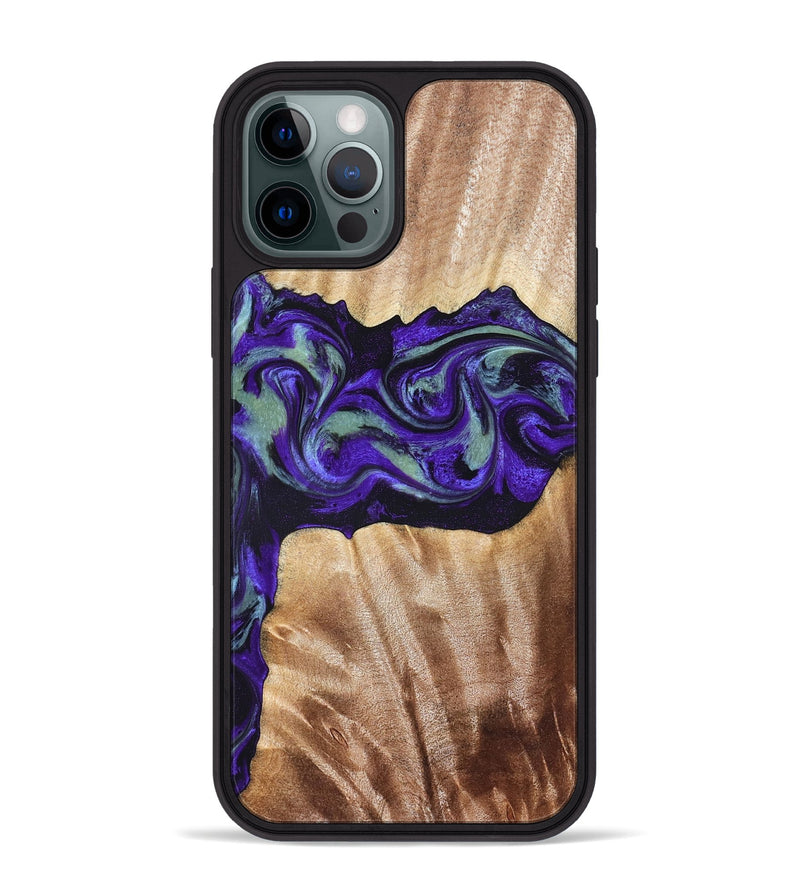 iPhone 12 Pro Max Wood Phone Case - Anika (Purple, 825368)