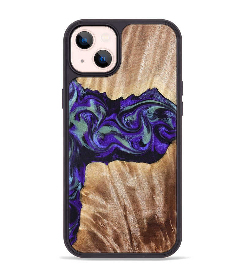 iPhone 14 Plus Wood Phone Case - Anika (Purple, 825368)