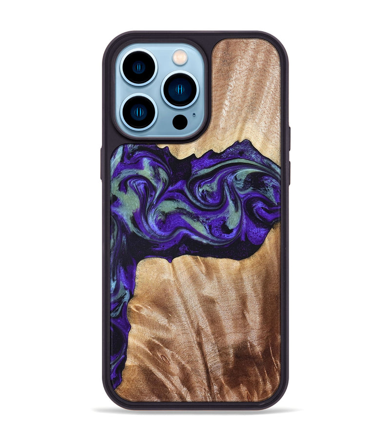 iPhone 14 Pro Max Wood Phone Case - Anika (Purple, 825368)