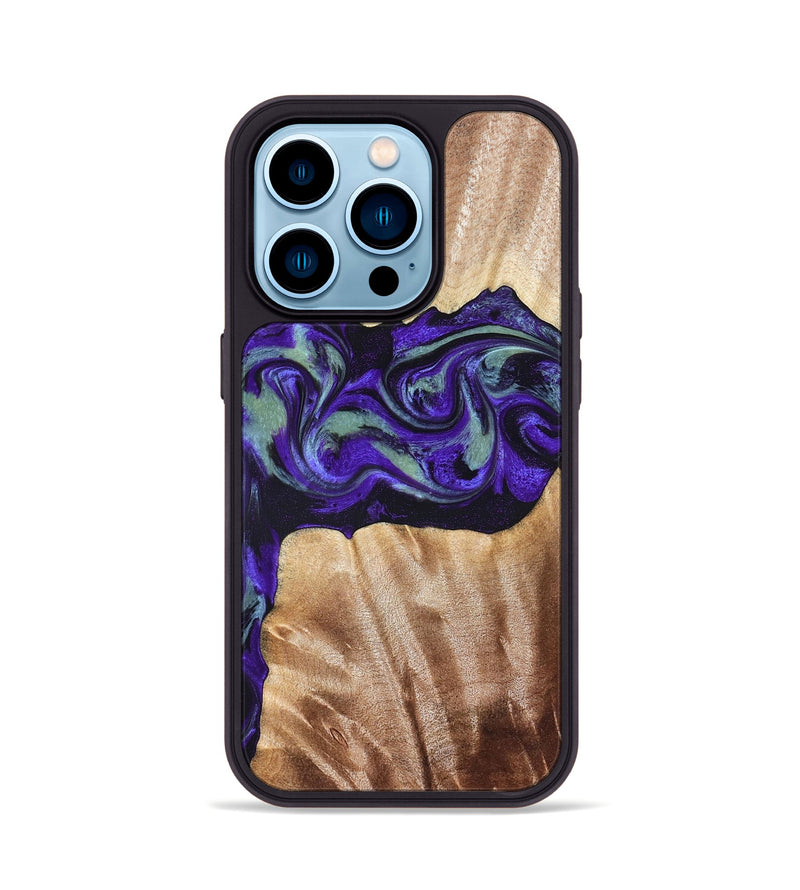 iPhone 14 Pro Wood Phone Case - Anika (Purple, 825368)