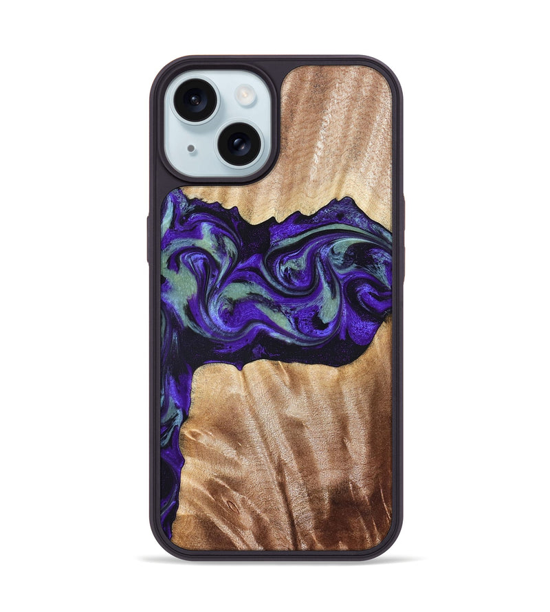 iPhone 15 Wood Phone Case - Anika (Purple, 825368)