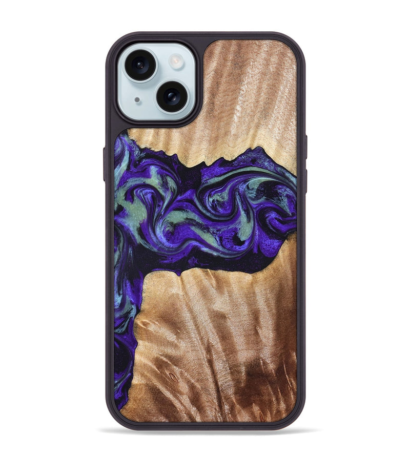iPhone 15 Plus Wood Phone Case - Anika (Purple, 825368)