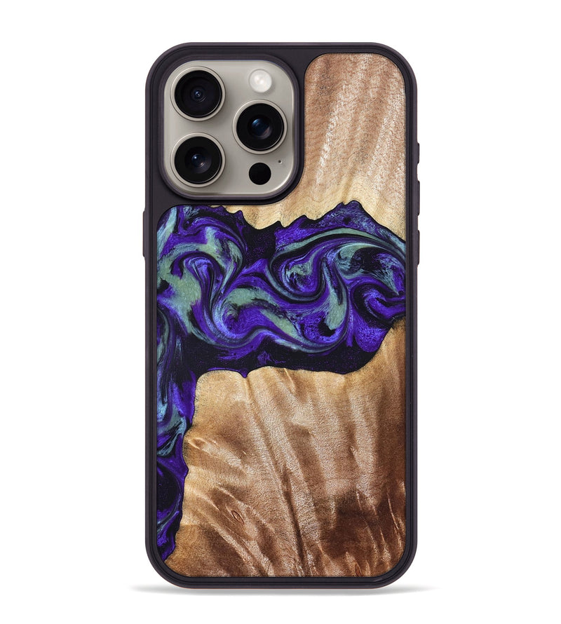 iPhone 15 Pro Max Wood Phone Case - Anika (Purple, 825368)