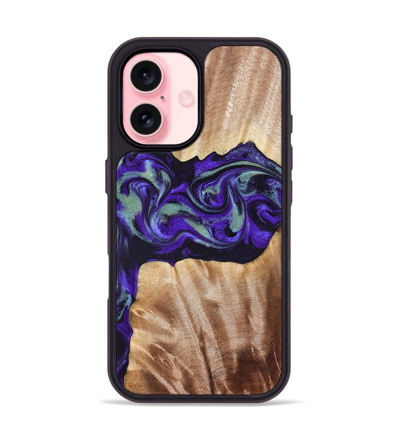 iPhone 16 Wood Phone Case - Anika (Purple, 825368)