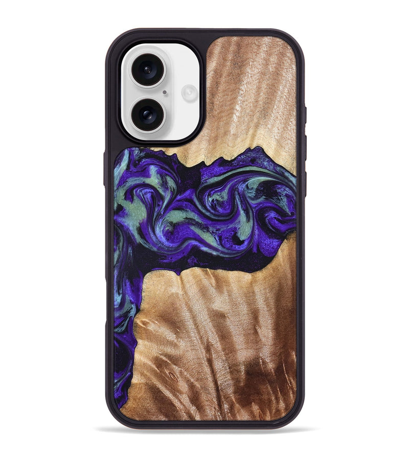 iPhone 16 Plus Wood Phone Case - Anika (Purple, 825368)