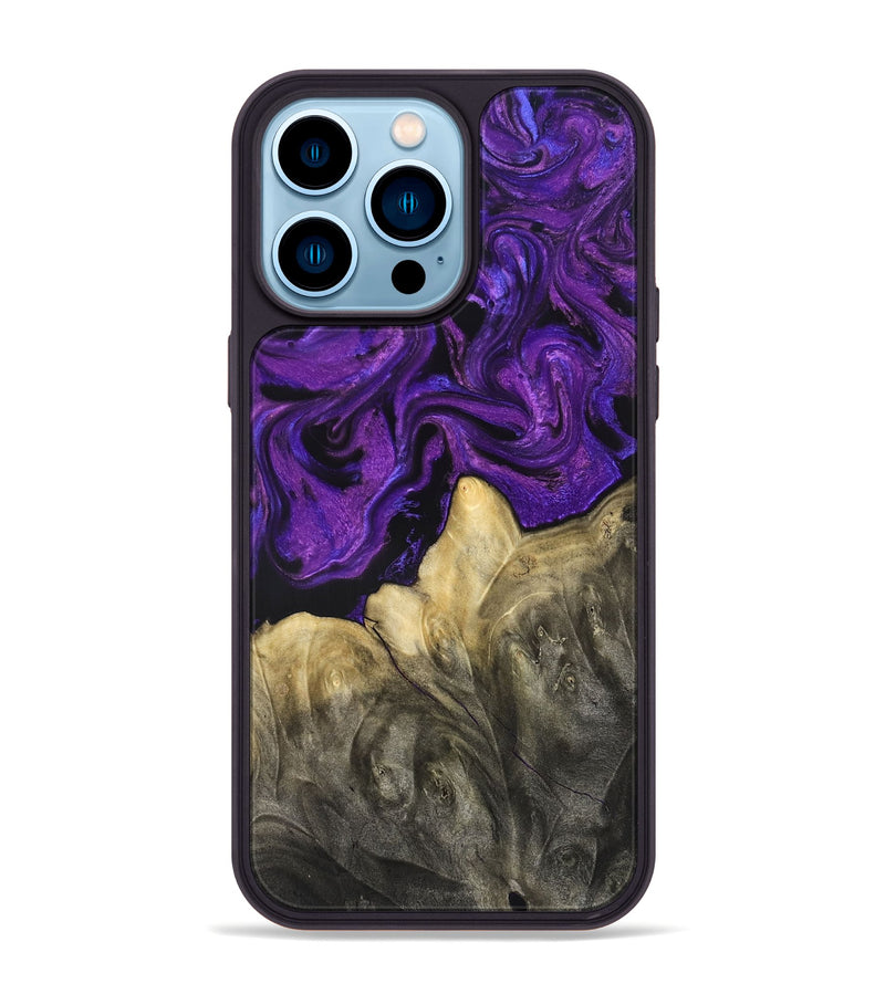 iPhone 14 Pro Max Wood Phone Case - Johana (Purple, 825369)
