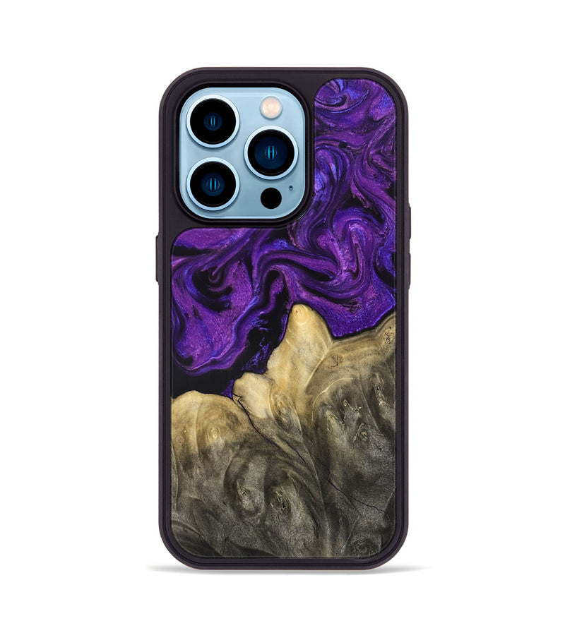 iPhone 14 Pro Wood Phone Case - Johana (Purple, 825369)