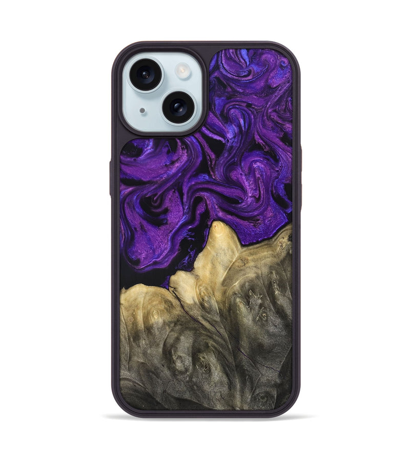 iPhone 15 Wood Phone Case - Johana (Purple, 825369)