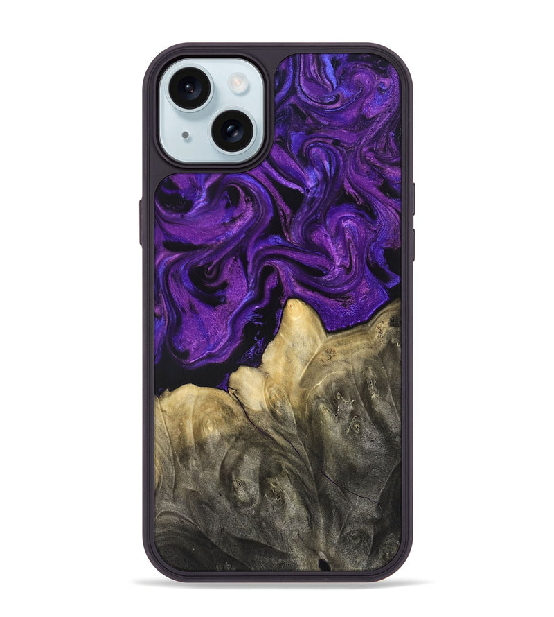 iPhone 15 Plus Wood Phone Case - Johana (Purple, 825369)