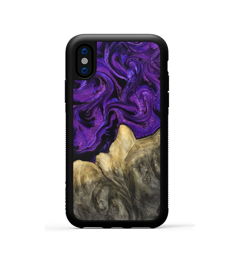 iPhone Xs Wood Phone Case - Johana (Purple, 825369)