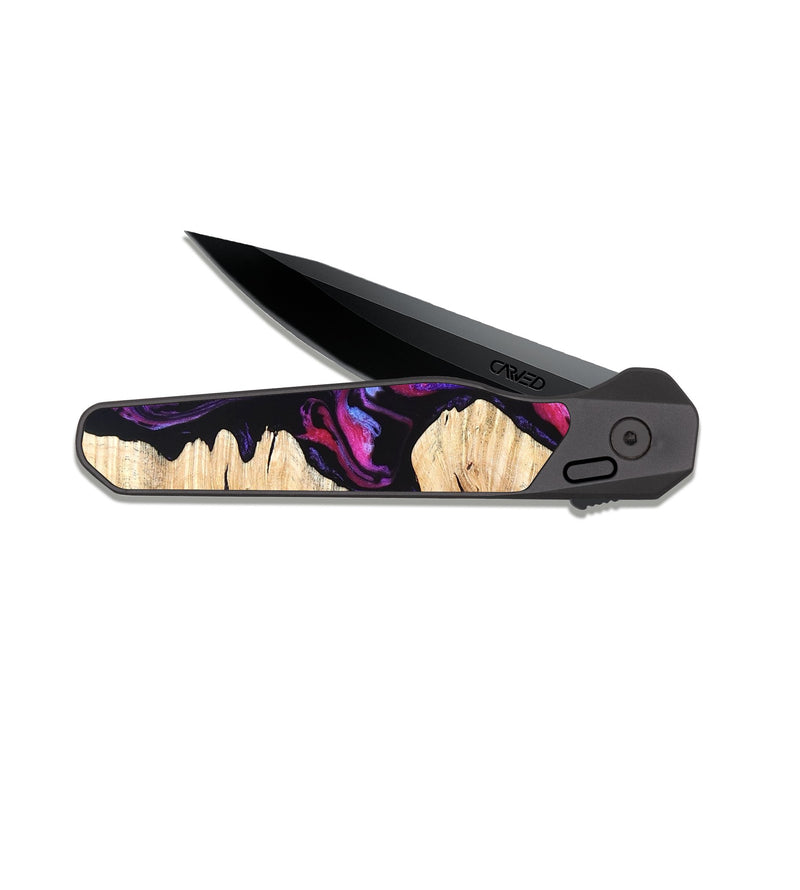EDC Dark Slate Wood Pocket Knife - Alisson (Purple, 825370)