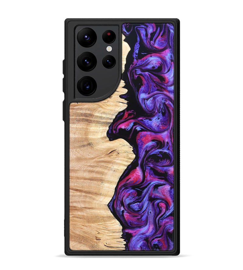 Galaxy S22 Ultra Wood Phone Case - Alisson (Purple, 825370)